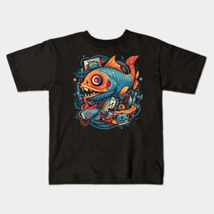 Mutant Robotic Fish doodle classic tshirt Kids T-Shirt